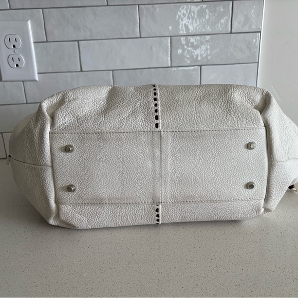 Paolo Masi Italian Leather Genuine Leather Cream Boho Satchel Brown Woven Straps - Picture 7 of 12